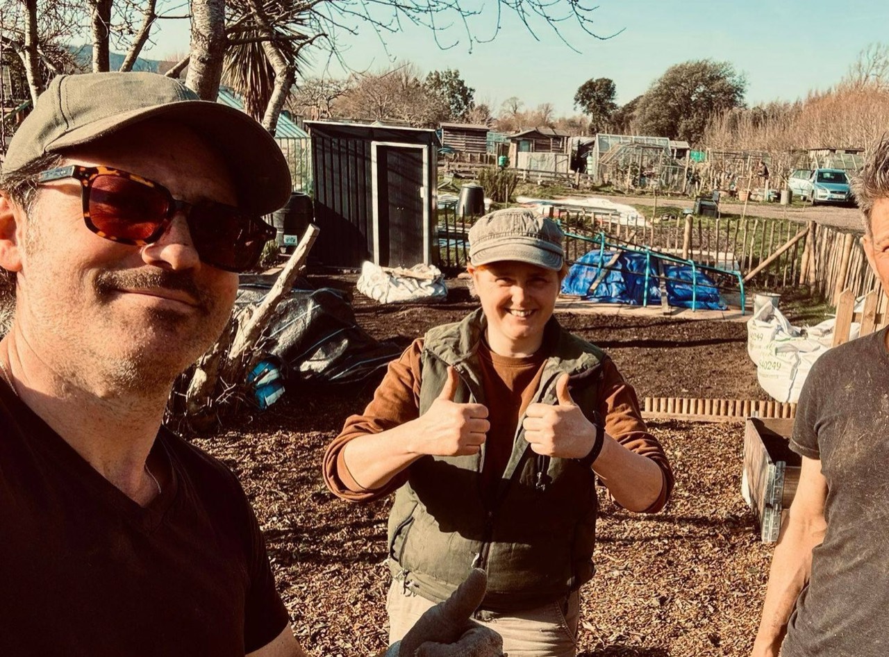 Gardening team during a hot summer's day.